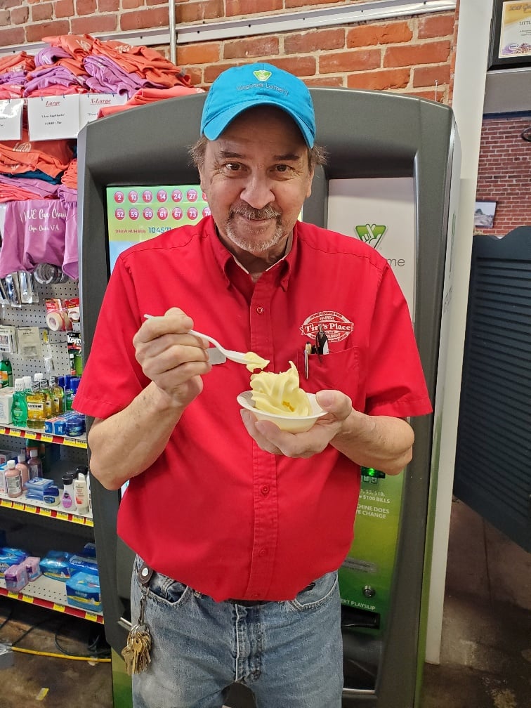 Man Eating Dole Soft Serve In VA and NC