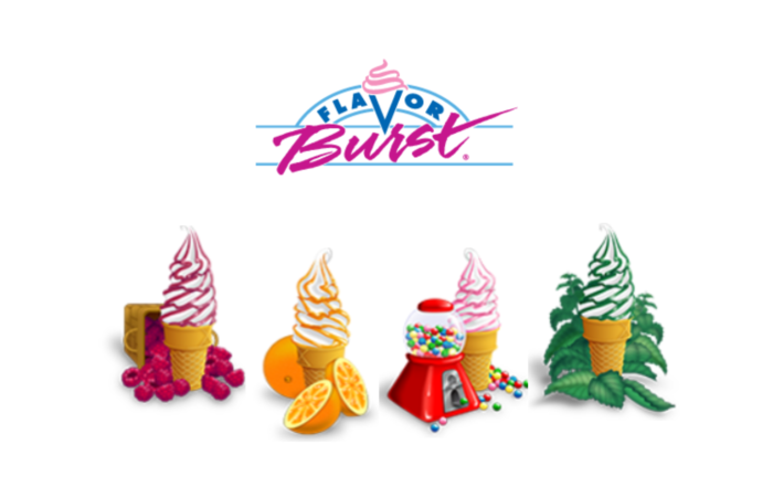 Soft Serve Flavors are Available with Flavor Burst